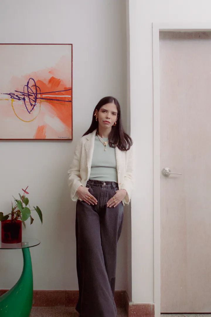 Maity Rincón in the waiting room of her office